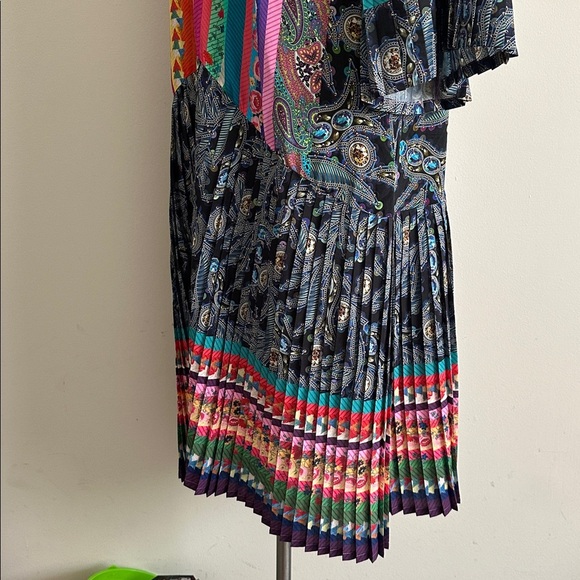 Johnny Was SILK GEMMA PLEATED Colorful Bohemian LONG KIMONO sz Large NWT - Picture 9 of 11